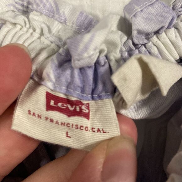 Levi’s Purple Floral Off the Shoulder Crop size Large - Picture 4 of 13